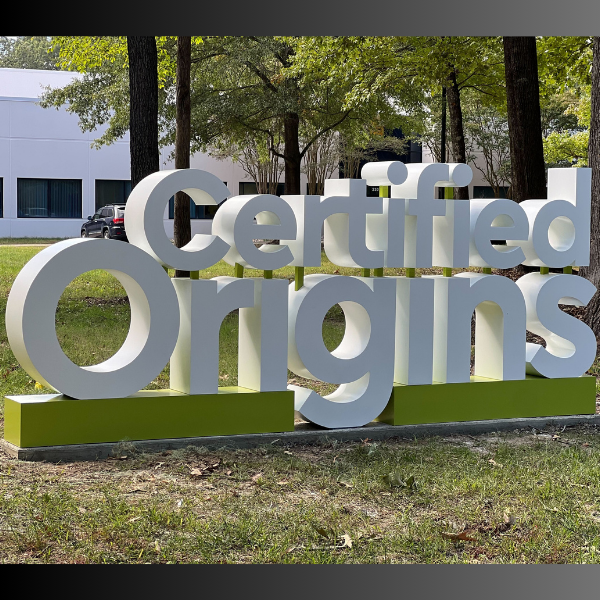 Certified Origins Floating Letter Monument Sign