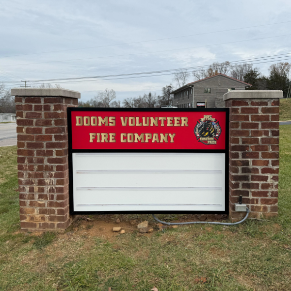 Dooms Volunteer Fire Company Monument Sign