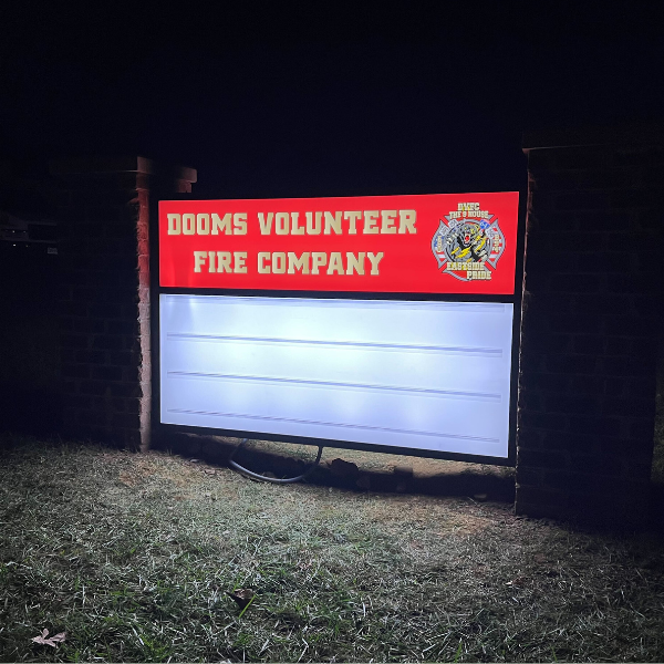 Dooms Volunteer Fire Company Monument Sign