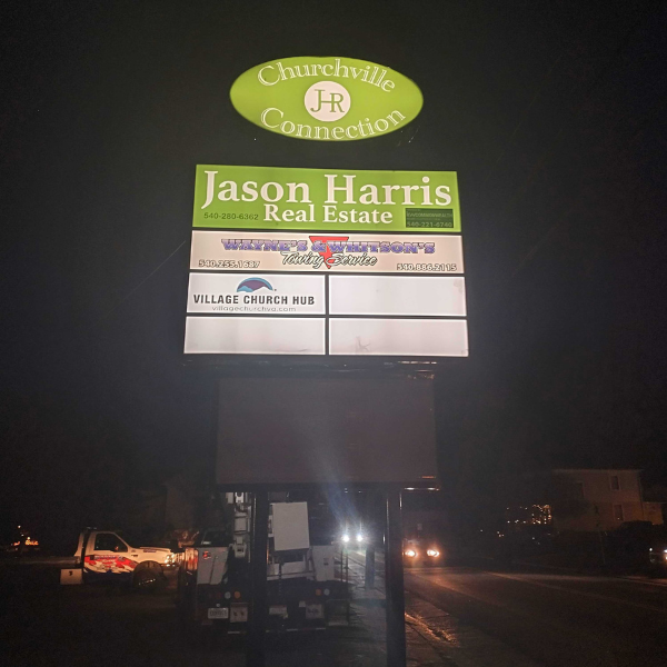 Jason Harris Real Estate Illuminated Pylon Sign
