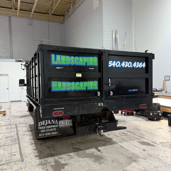 Land Shark Landscaping Trailer Lettering