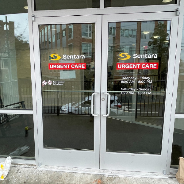 Sentara Urgent Care Door Vinyl