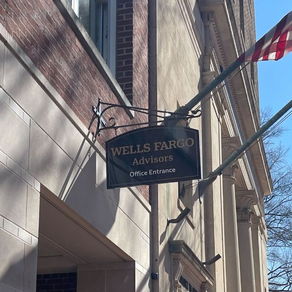 Wells Fargo Hanging Sign